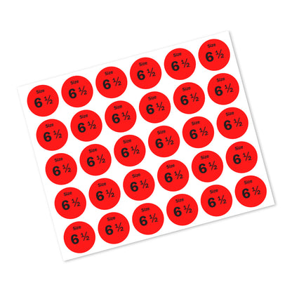 0.75in Sticker: Size 6.5 Clothing & Footwear Label Pack
