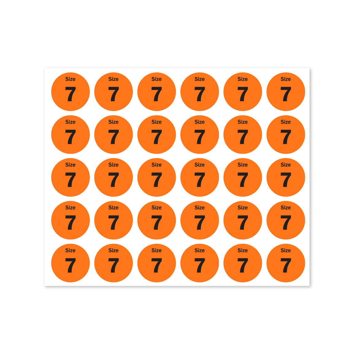 0.75in Sticker: Size 7 Clothing & Footwear Label Pack