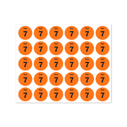 0.75in Sticker: Size 7 Clothing & Footwear Label Pack