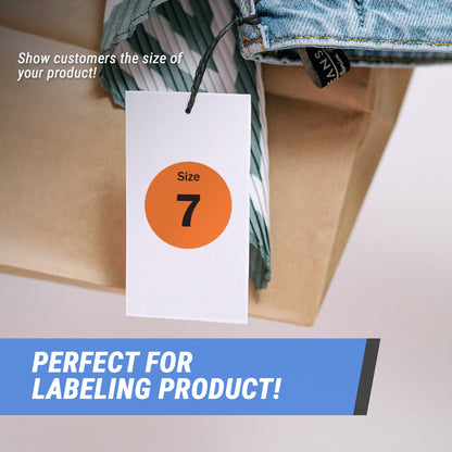 0.75in Sticker: Size 7 Clothing & Footwear Label Pack