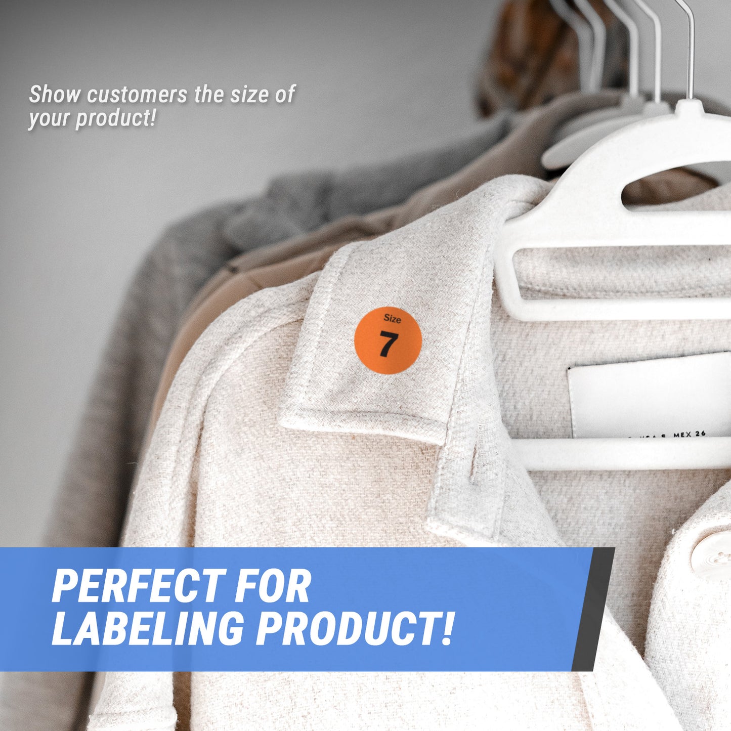 0.75in Sticker: Size 7 Clothing & Footwear Label Pack