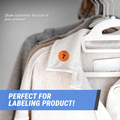 0.75in Sticker: Size 7 Clothing & Footwear Label Pack