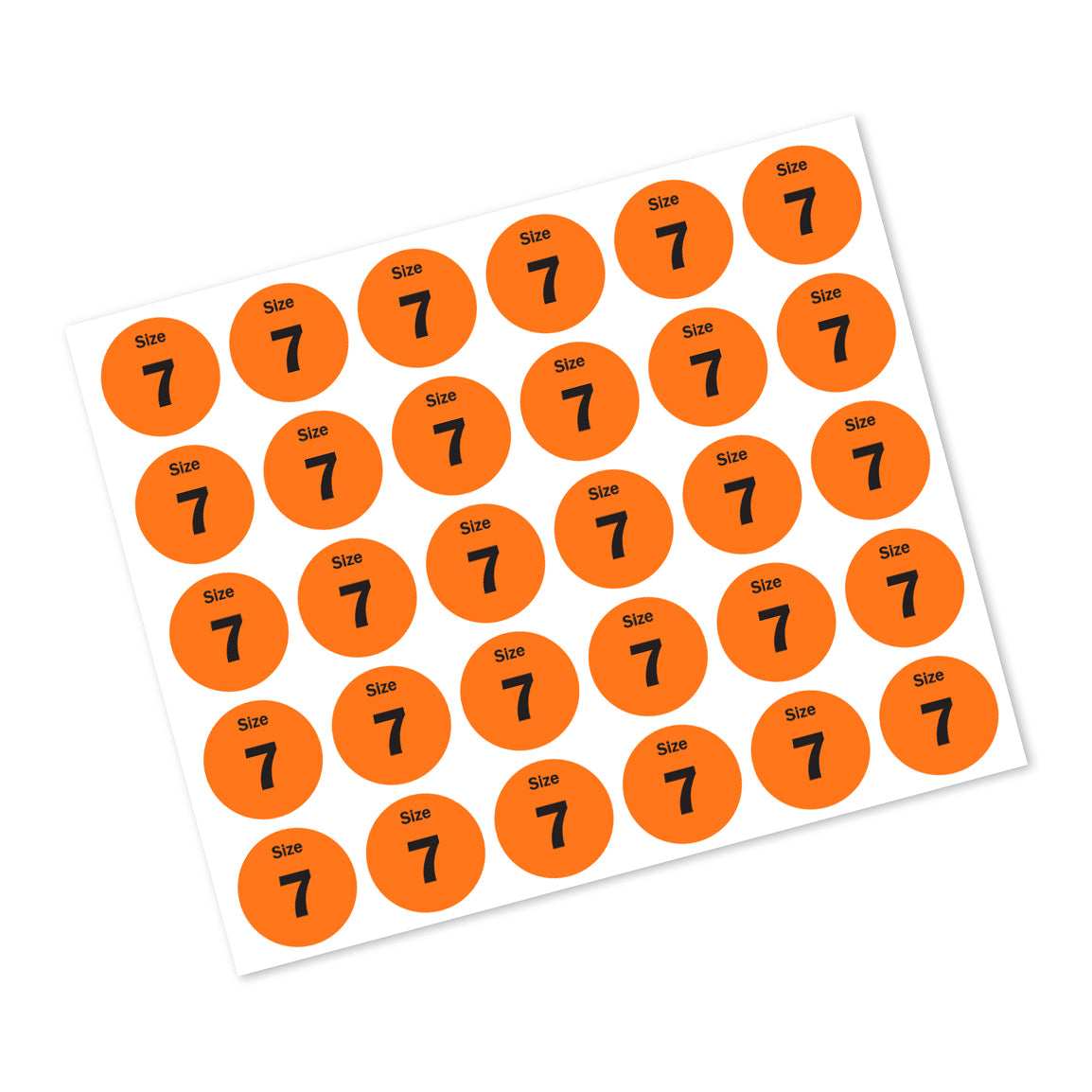 0.75in Sticker: Size 7 Clothing & Footwear Label Pack
