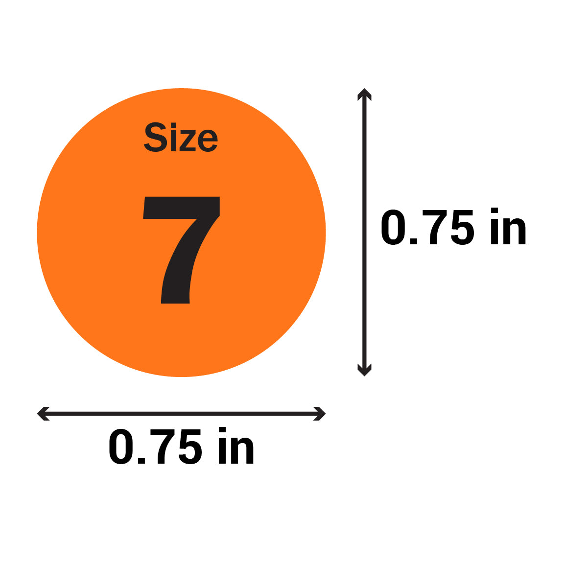 0.75in Sticker: Size 7 Clothing & Footwear Label Pack