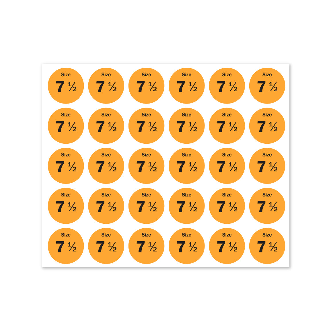 0.75in Sticker: Size 7.5 Clothing & Footwear Label Pack