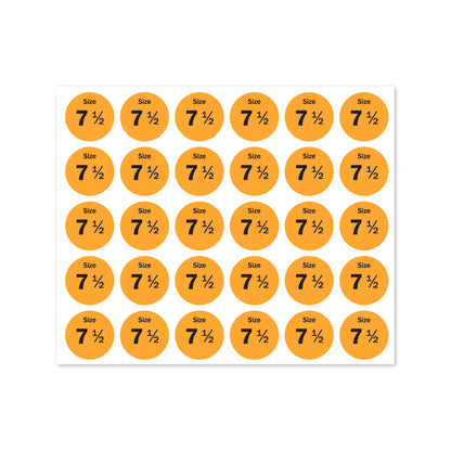 0.75in Sticker: Size 7.5 Clothing & Footwear Label Pack
