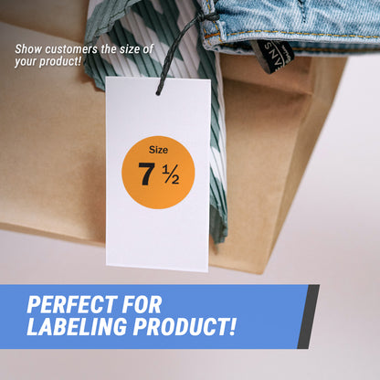 0.75in Sticker: Size 7.5 Clothing & Footwear Label Pack