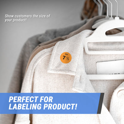 0.75in Sticker: Size 7.5 Clothing & Footwear Label Pack