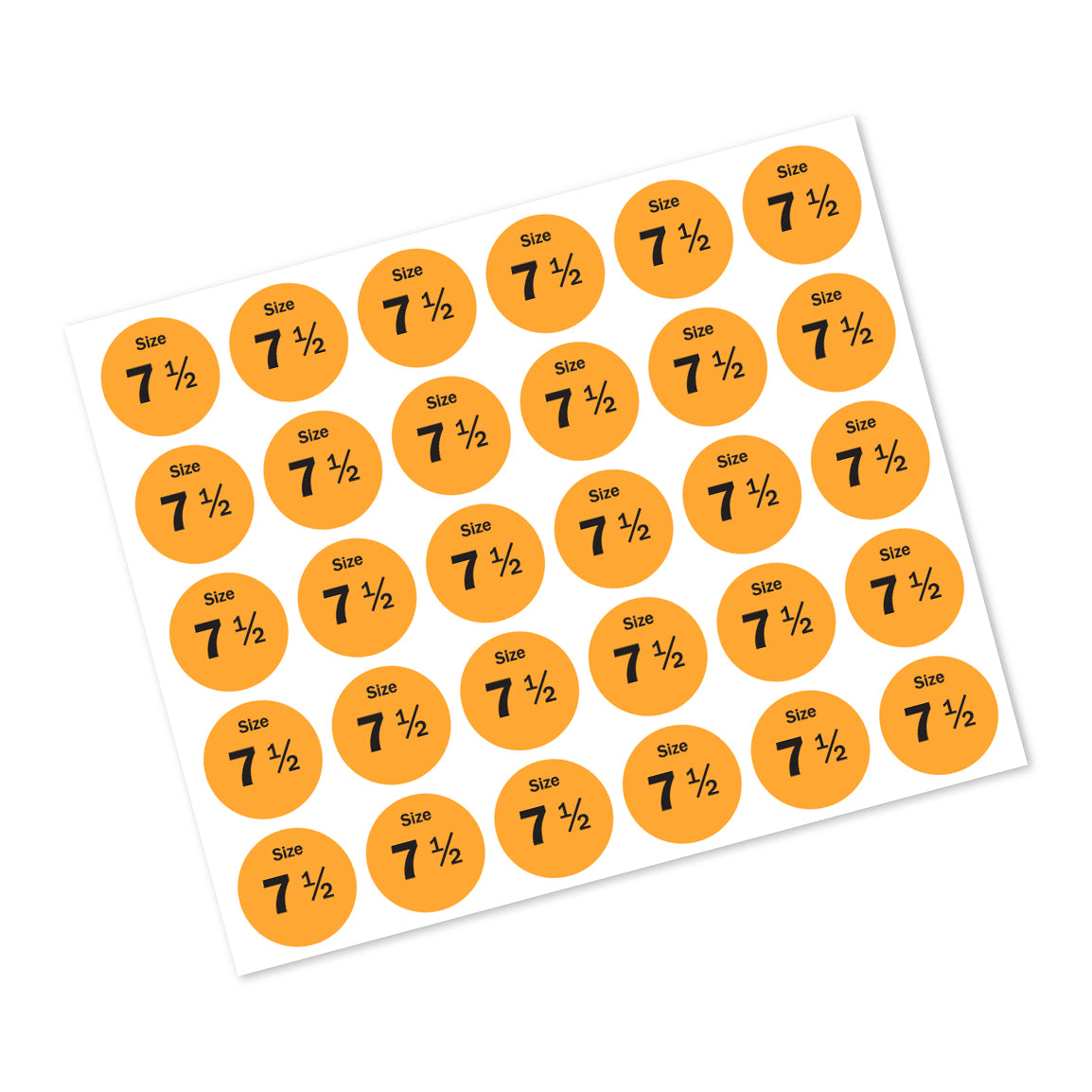 0.75in Sticker: Size 7.5 Clothing & Footwear Label Pack