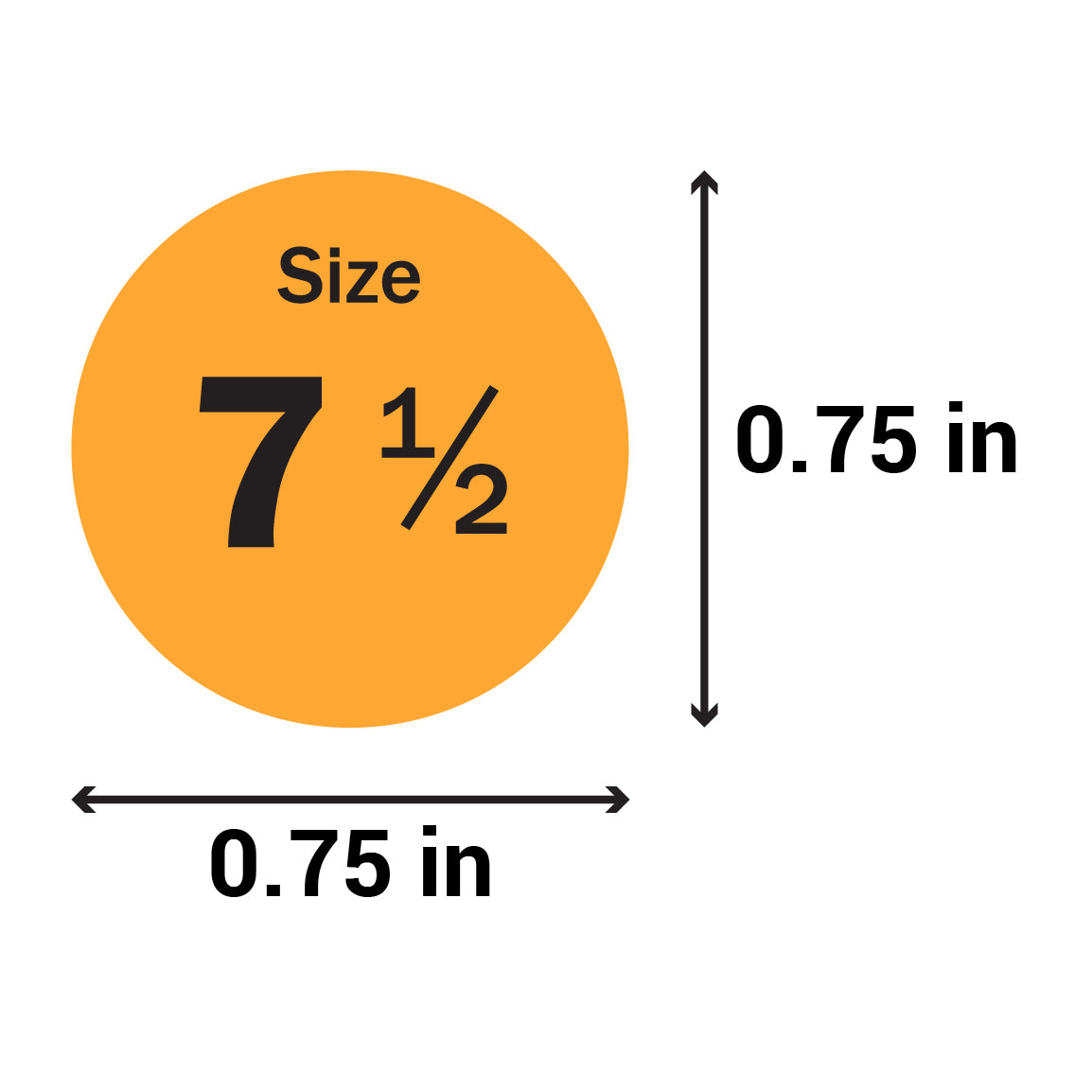 0.75in Sticker: Size 7.5 Clothing & Footwear Label Pack