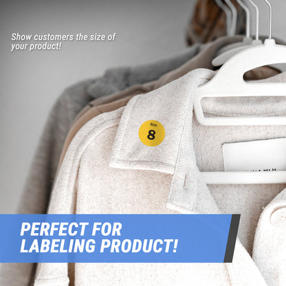 0.75in Sticker: Size 8 Clothing & Footwear Label Pack