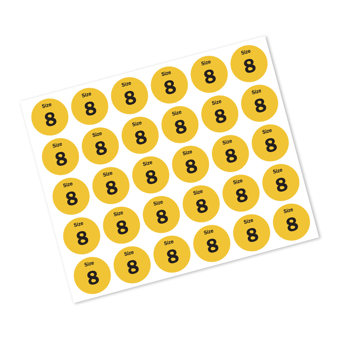 0.75in Sticker: Size 8 Clothing & Footwear Label Pack