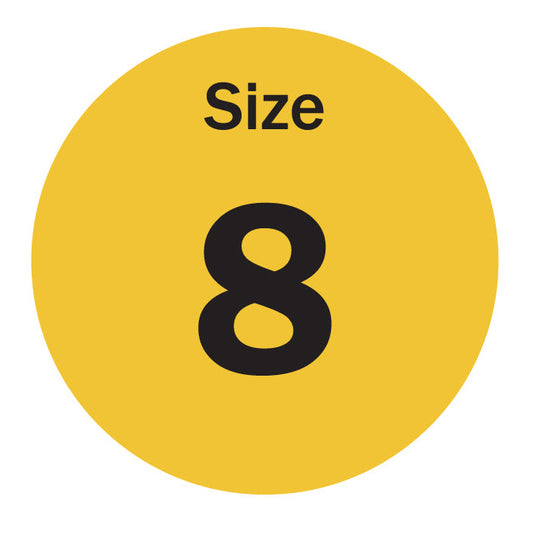 0.75in Sticker: Size 8 Clothing & Footwear Label Pack