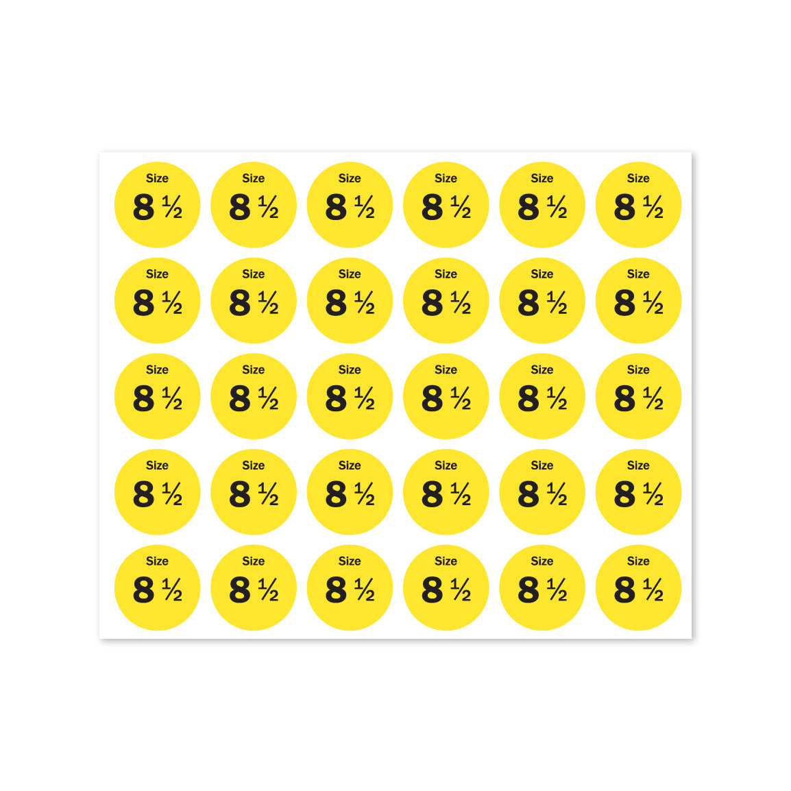 0.75in Sticker: Size 8.5 Clothing & Footwear Label Pack