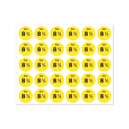 0.75in Sticker: Size 8.5 Clothing & Footwear Label Pack