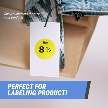 0.75in Sticker: Size 8.5 Clothing & Footwear Label Pack