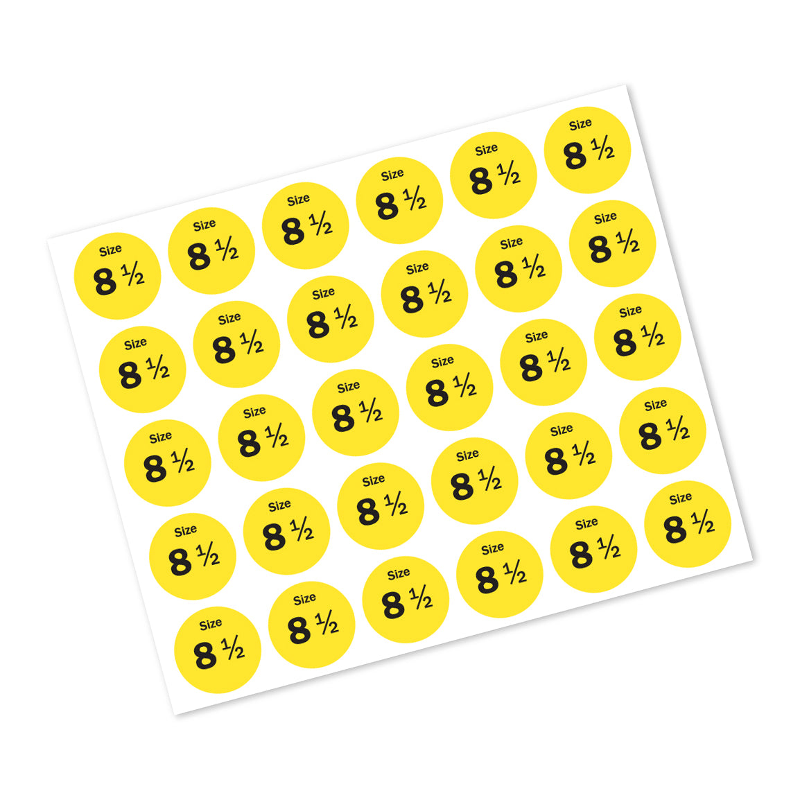 0.75in Sticker: Size 8.5 Clothing & Footwear Label Pack