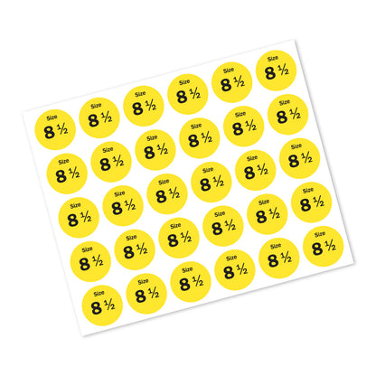0.75in Sticker: Size 8.5 Clothing & Footwear Label Pack