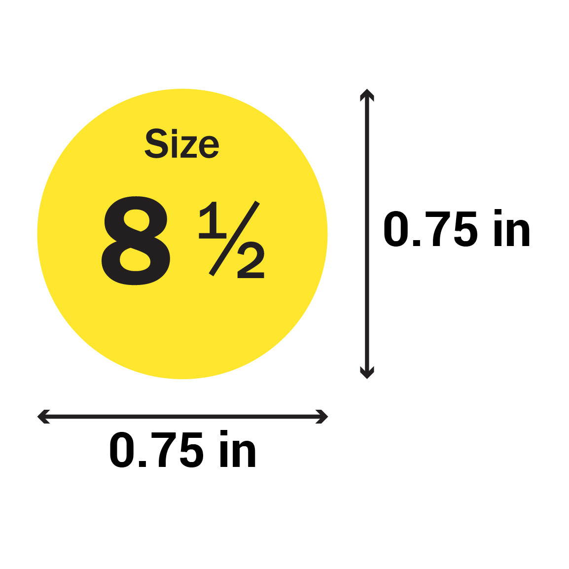 0.75in Sticker: Size 8.5 Clothing & Footwear Label Pack