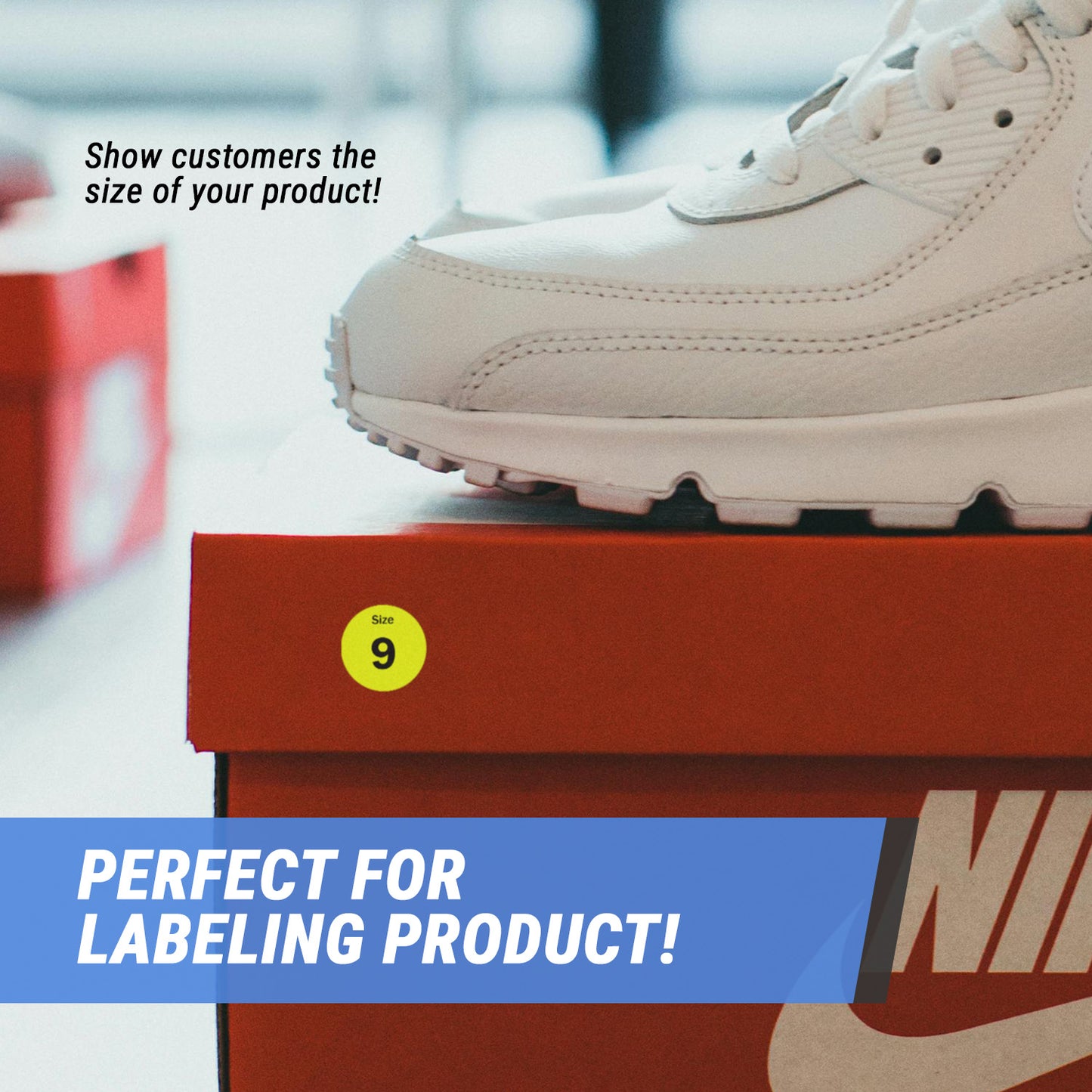 0.75in Sticker: Size 9 Clothing & Footwear Label Pack