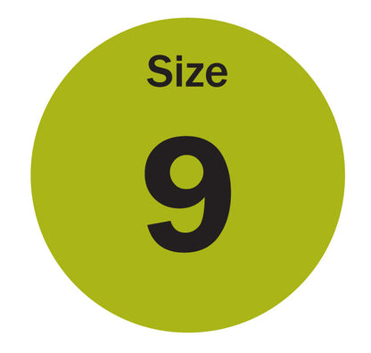 0.75in Sticker: Size 9 Clothing & Footwear Label Pack