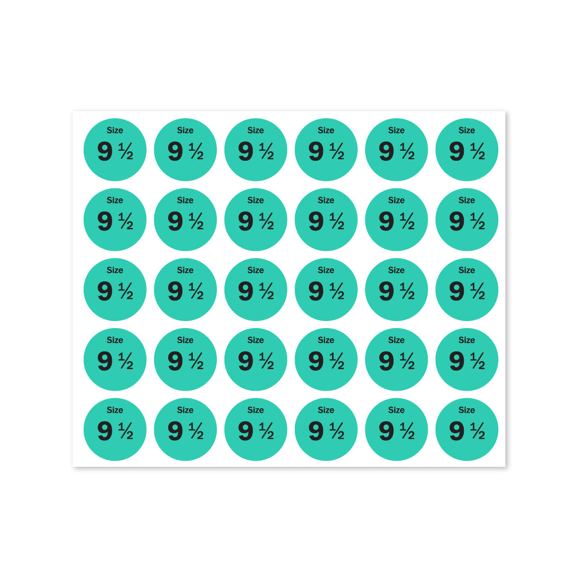 0.75in Sticker: Size 9.5 Clothing & Footwear Label Pack