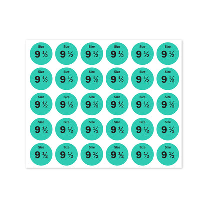 0.75in Sticker: Size 9.5 Clothing & Footwear Label Pack