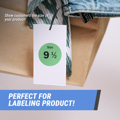 0.75in Sticker: Size 9.5 Clothing & Footwear Label Pack