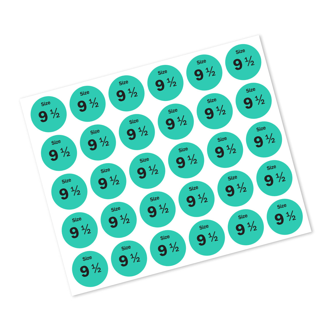 0.75in Sticker: Size 9.5 Clothing & Footwear Label Pack