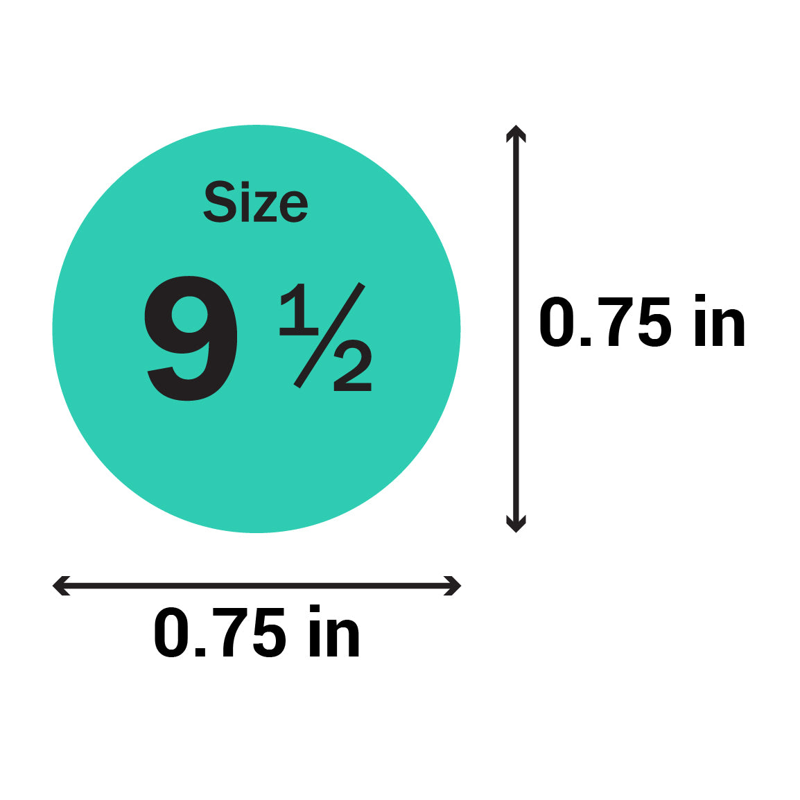 0.75in Sticker: Size 9.5 Clothing & Footwear Label Pack