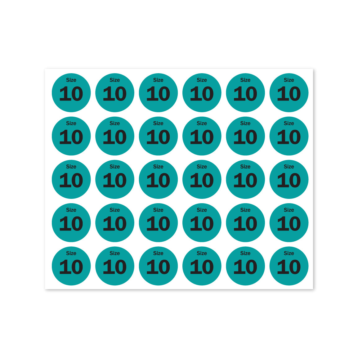 0.75in Sticker: Size 10 Clothing & Footwear Label Pack