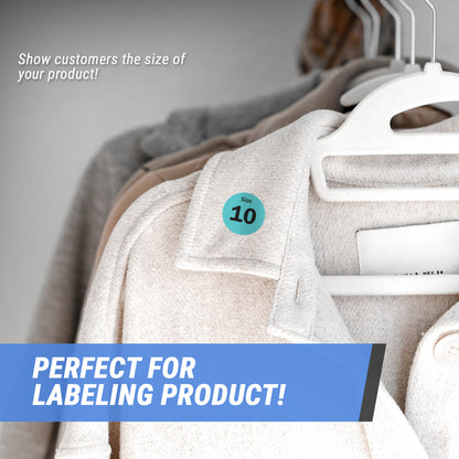 0.75in Sticker: Size 10 Clothing & Footwear Label Pack