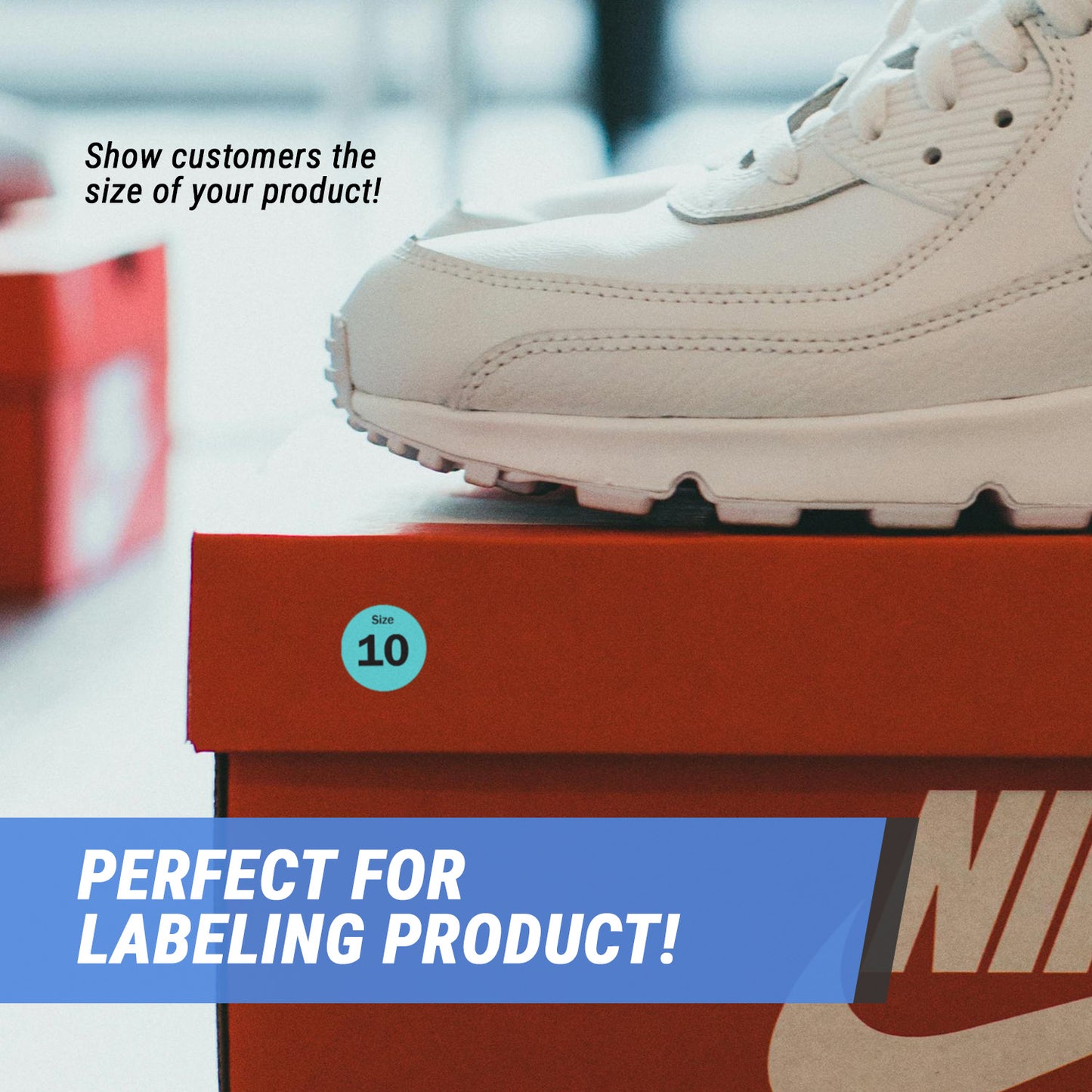 0.75in Sticker: Size 10 Clothing & Footwear Label Pack