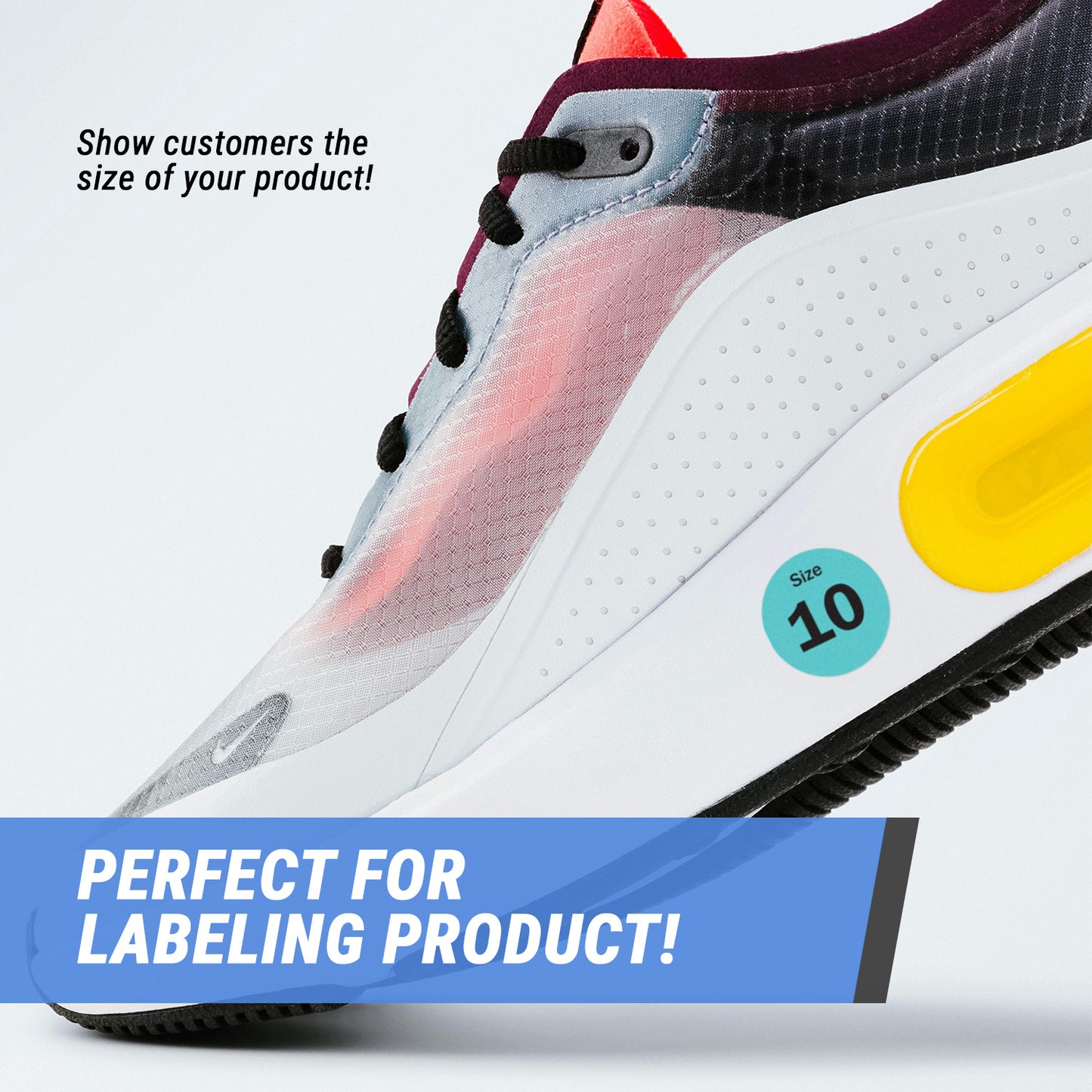 0.75in Sticker: Size 10 Clothing & Footwear Label Pack