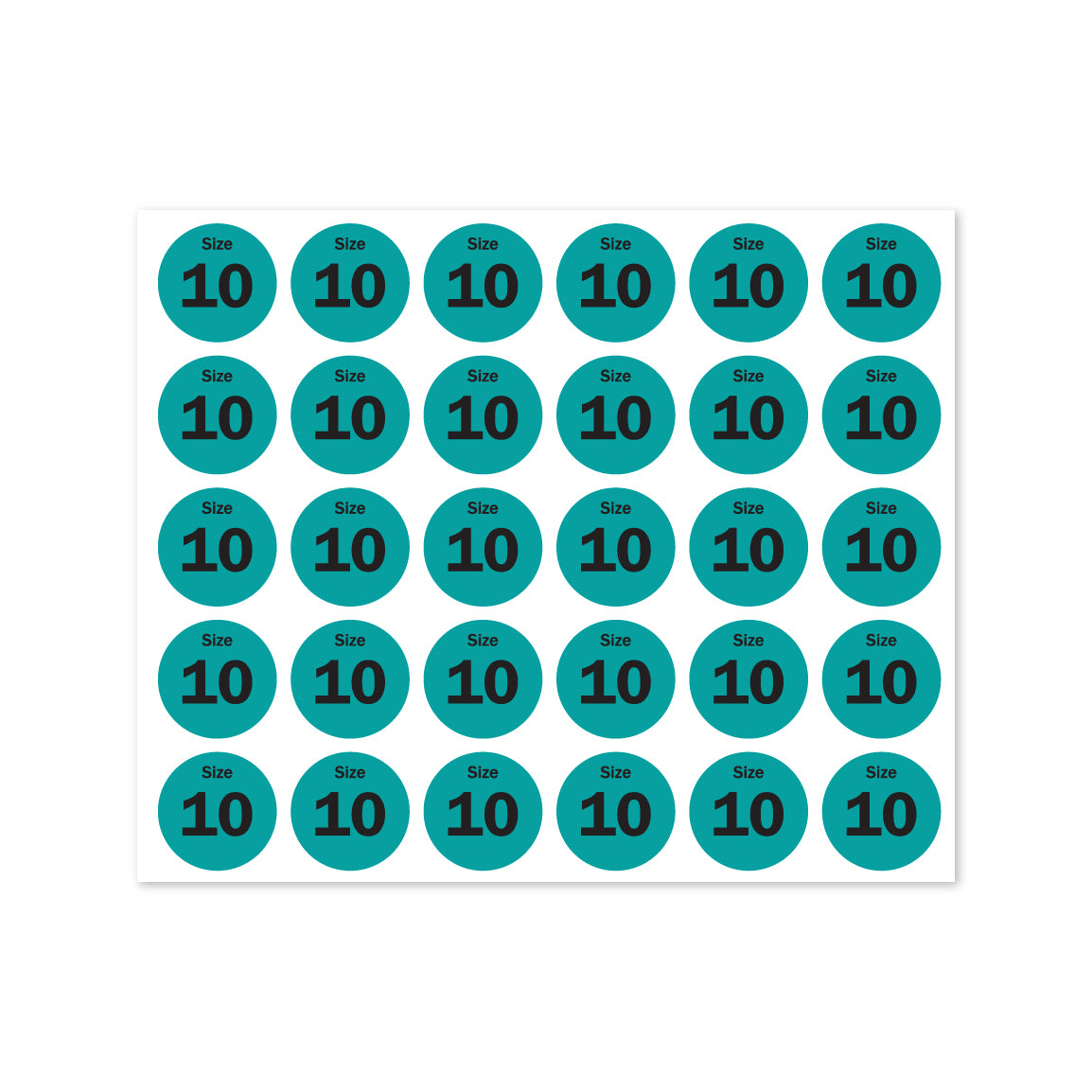 0.75in Sticker: Size 10 Clothing & Footwear Label Pack