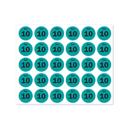 0.75in Sticker: Size 10 Clothing & Footwear Label Pack