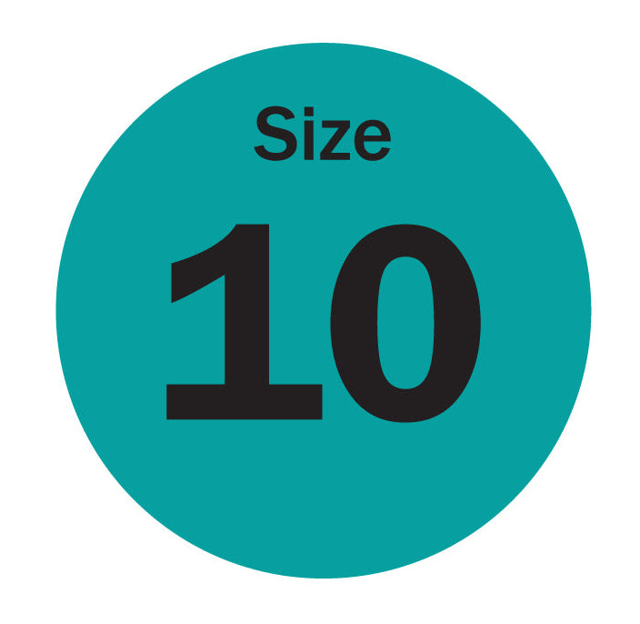 0.75in Sticker: Size 10 Clothing & Footwear Label Pack