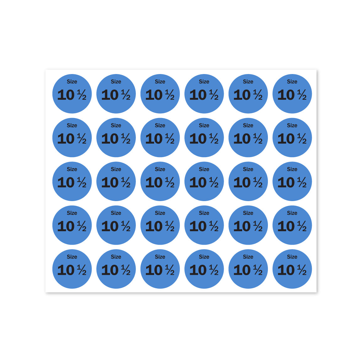 0.75in Sticker: Size 10.5 Clothing & Footwear Label Pack