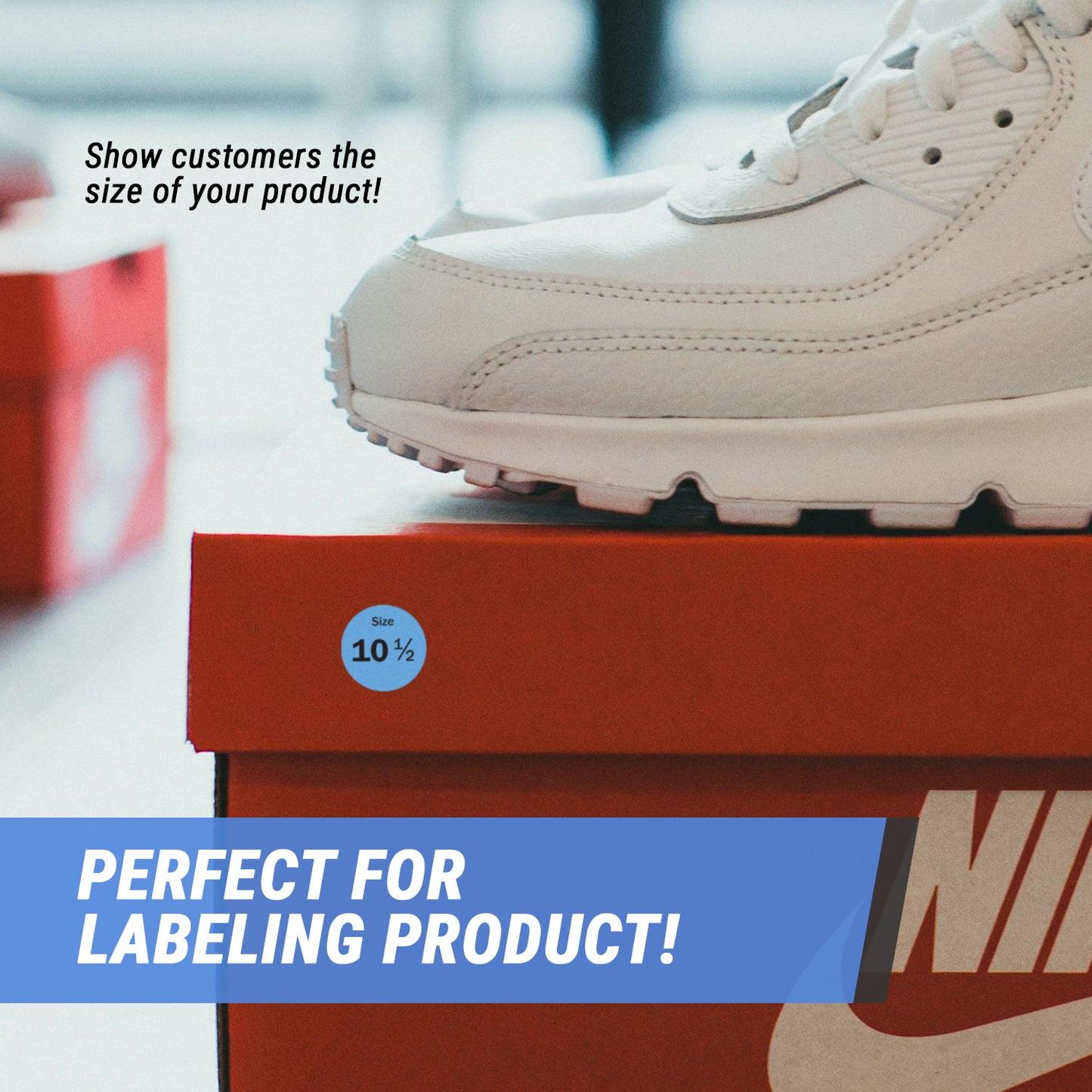0.75in Sticker: Size 10.5 Clothing & Footwear Label Pack