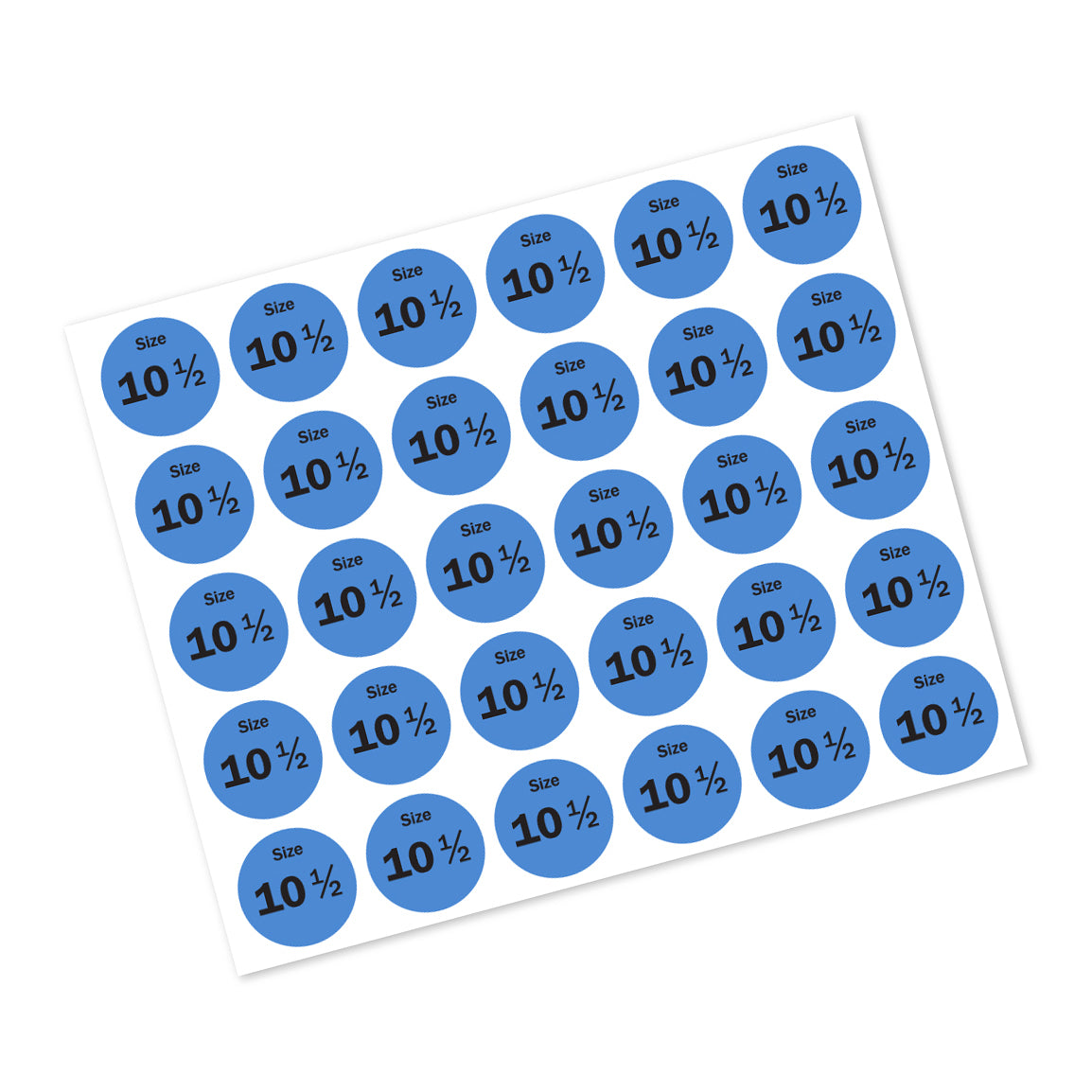 0.75in Sticker: Size 10.5 Clothing & Footwear Label Pack