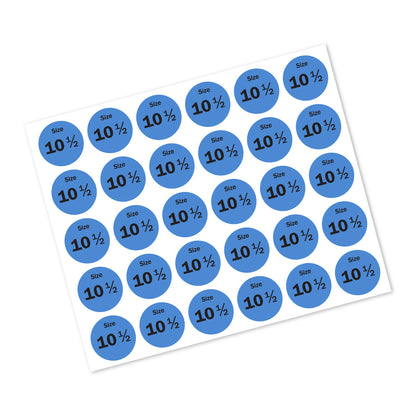 0.75in Sticker: Size 10.5 Clothing & Footwear Label Pack