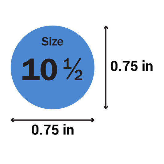 0.75in Sticker: Size 10.5 Clothing & Footwear Label Pack