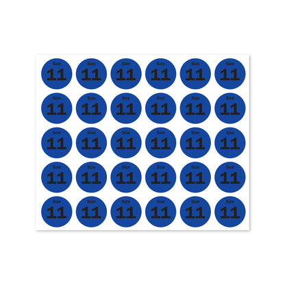 0.75in Sticker: Size 11 Clothing & Footwear Label Pack