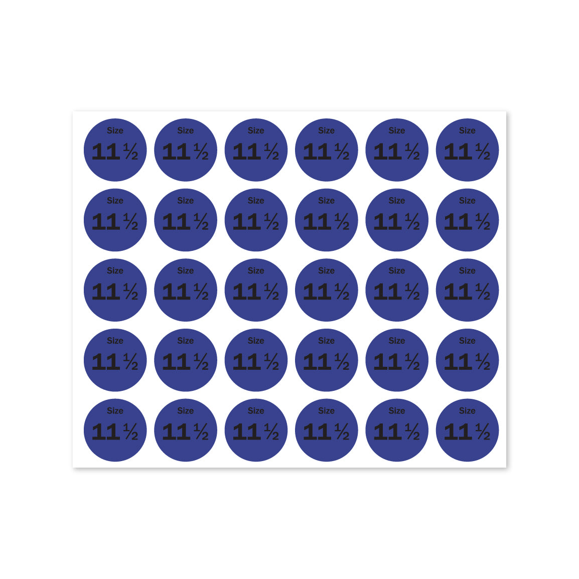 0.75in Sticker: Size 11.5 Clothing & Footwear Label Pack