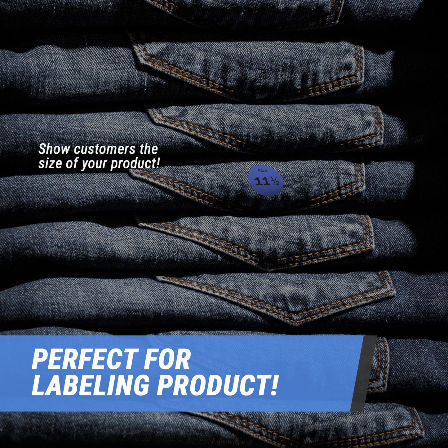 0.75in Sticker: Size 11.5 Clothing & Footwear Label Pack