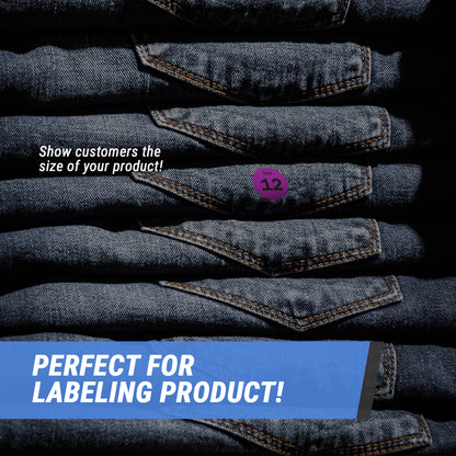 0.75in Sticker: Size 12 Clothing & Footwear Label Pack