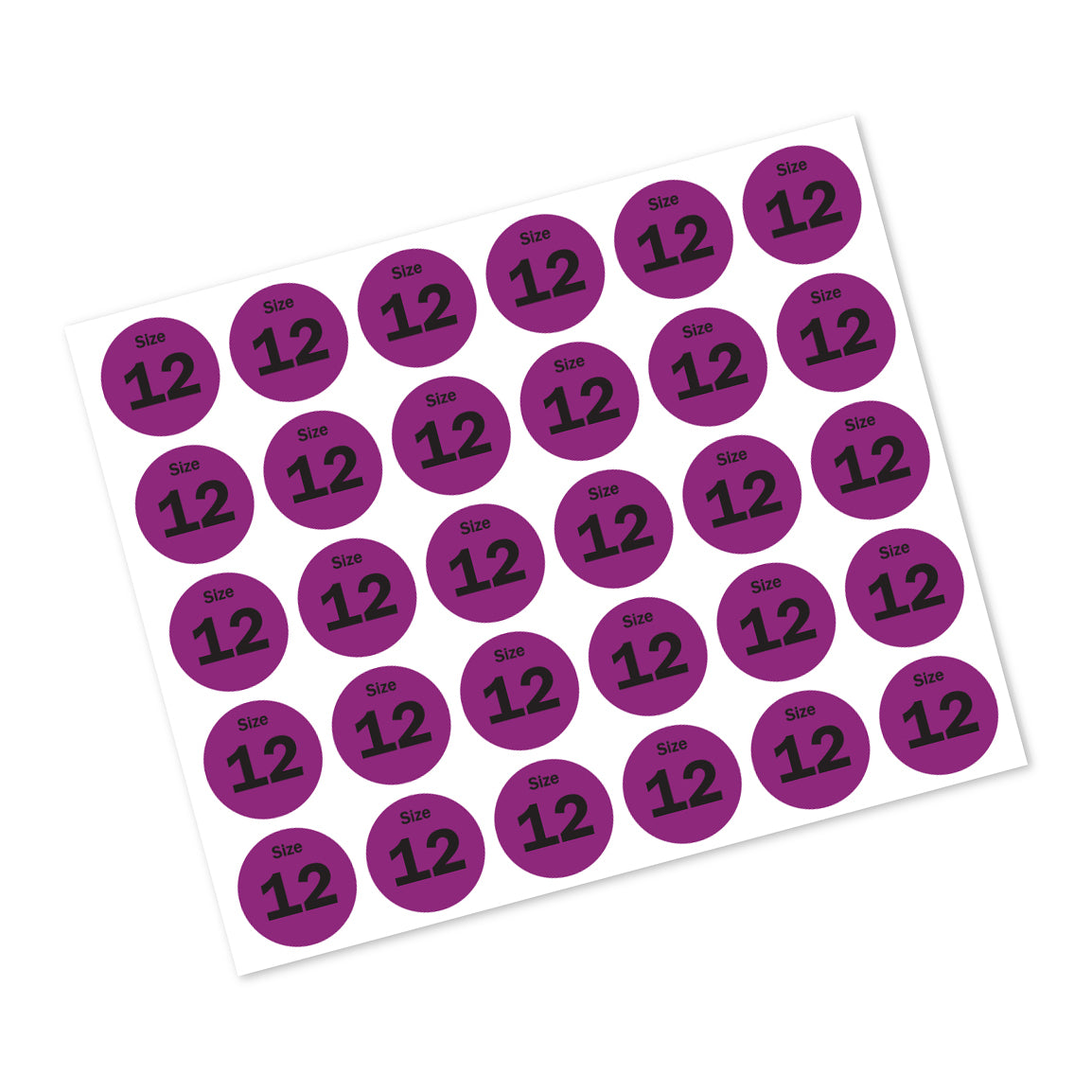 0.75in Sticker: Size 12 Clothing & Footwear Label Pack