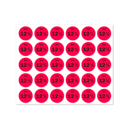 0.75in Sticker: Size 12.5 Clothing & Footwear Label Pack