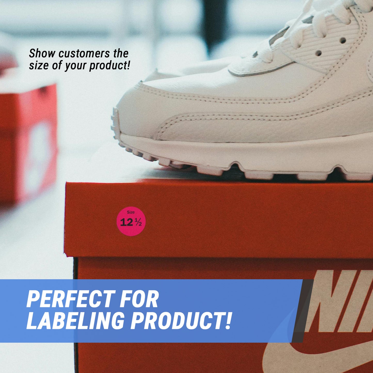 0.75in Sticker: Size 12.5 Clothing & Footwear Label Pack