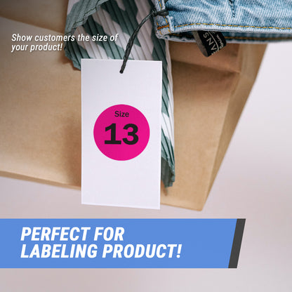 0.75in Sticker: Size 13 Clothing & Footwear Label Pack